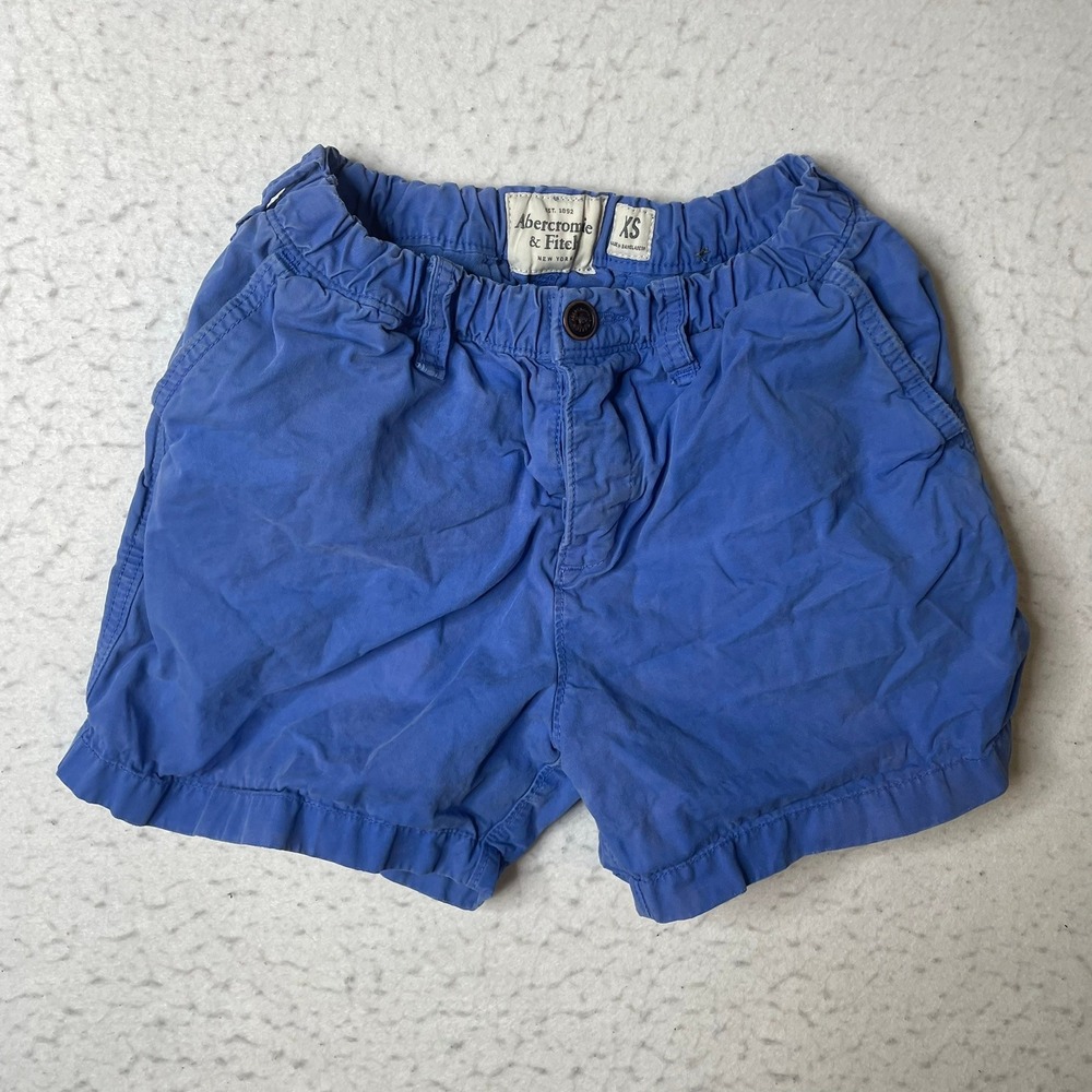 Abercrombie & Fitch Chino Shorts XS Blue Elastic Waist Casual Cotton